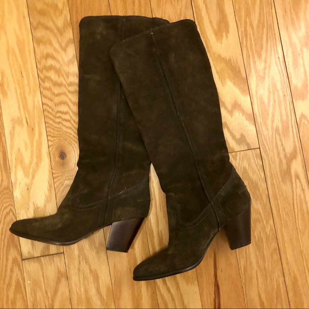 Frye suede knee high boots